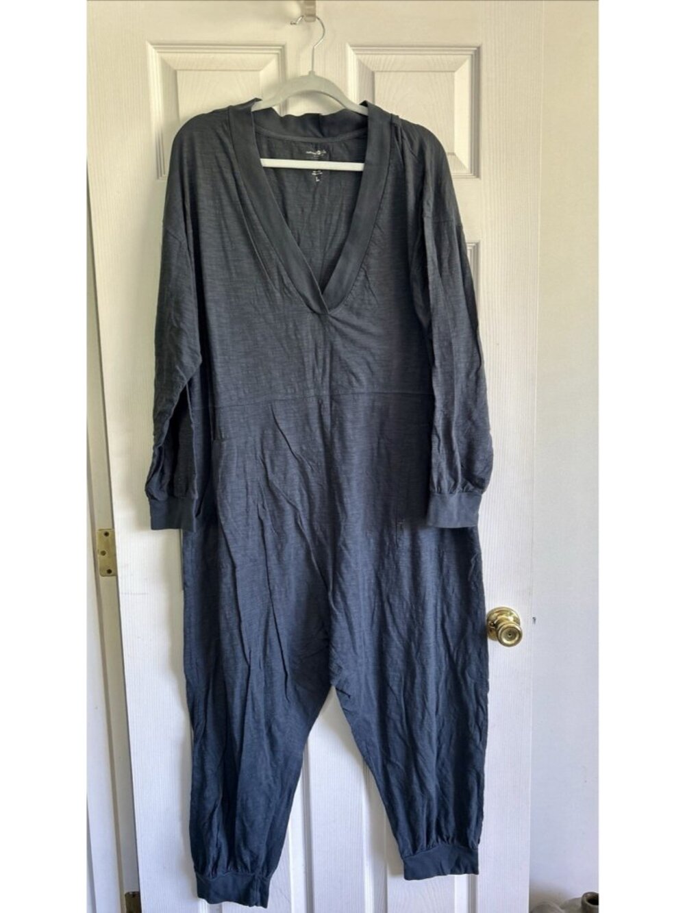 NATURAL LIFE Johnnie Jumpsuit Womens Large Long Sleeve Blue Oversized Boho - Picture 5 of 5